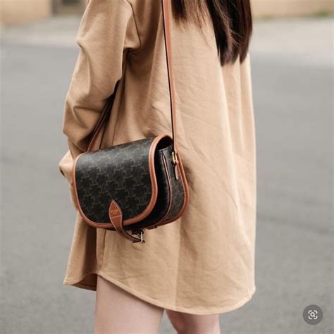 celine folco bag in triomphe canvas|celine triomphe canvas bags.